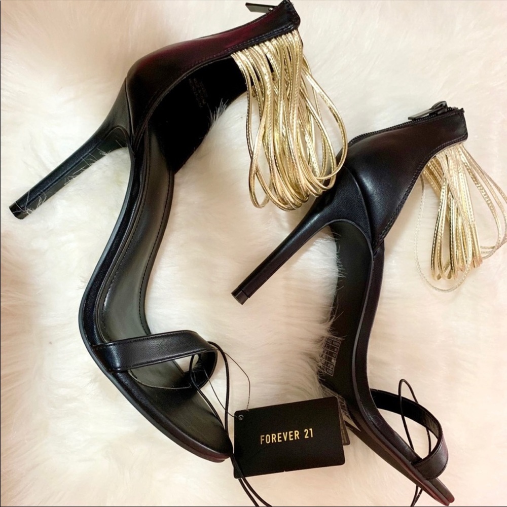 NWT Forever 21 Gold Strap Heels